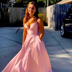 Pink prom dress with pockets 5’3